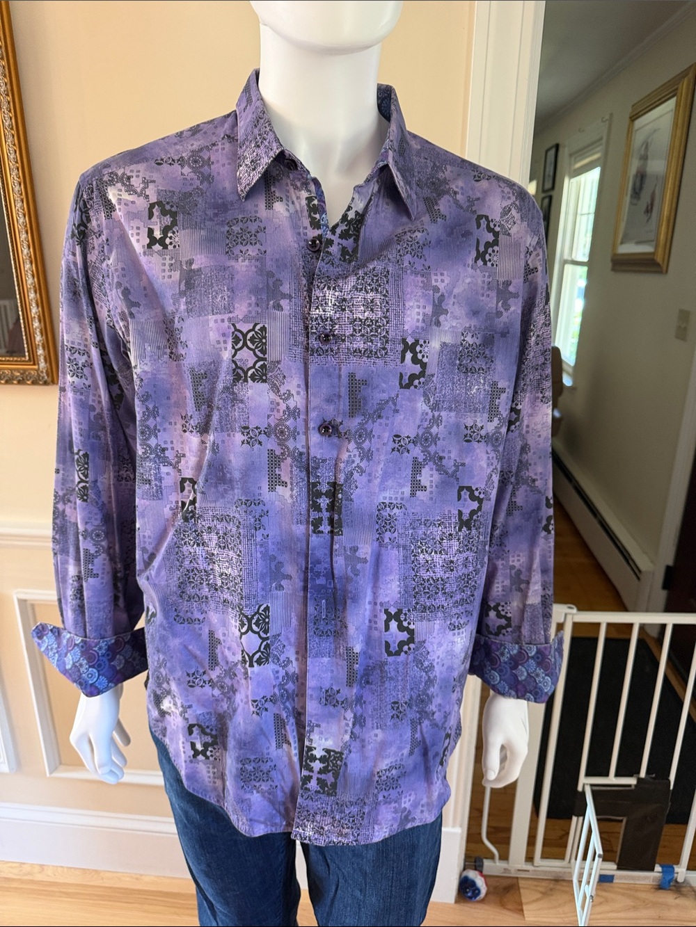 Robert Graham Purple Patterned Button-Down Shirt